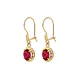 Aros Oro Miel 18kt Chaton Oval de Rubi 5x7mm - Miniatura 1