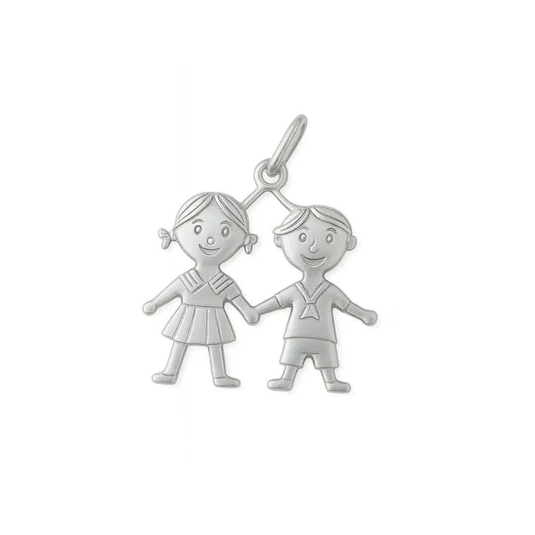 Colgante Oro 18kt Niño y Niña 7