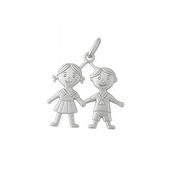 Colgante Oro 18kt Niño y Niña 7