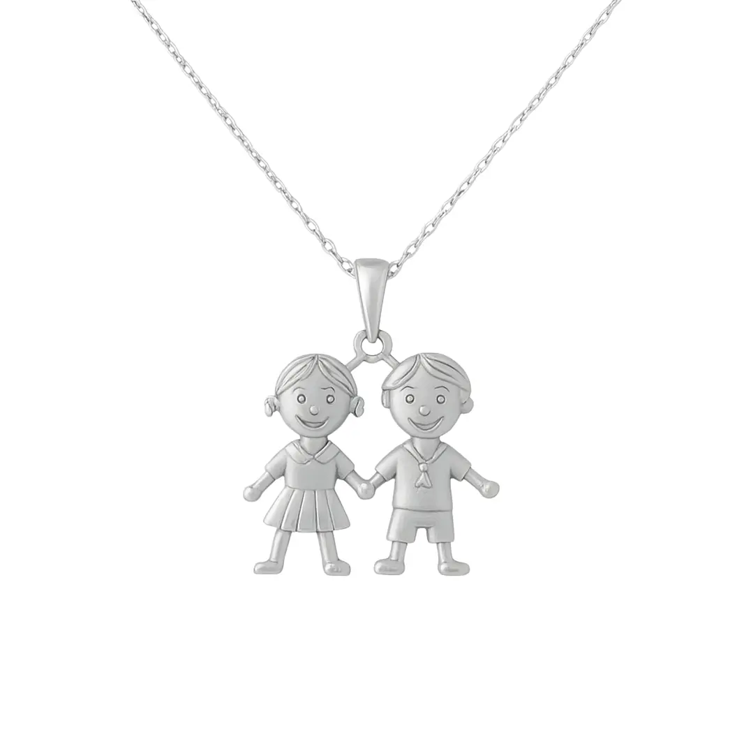 Colgante Oro 18kt Niño y Niña 8