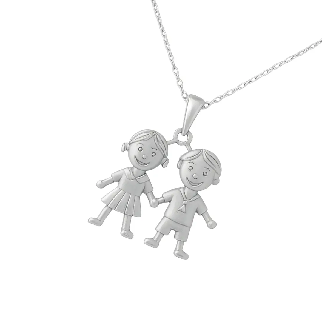 Colgante Oro 18kt Niño y Niña 9