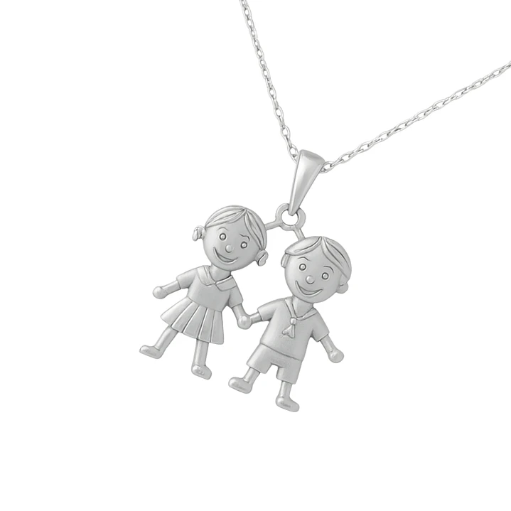 Colgante Oro 18kt Niño y Niña 9