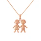 Colgante Oro 18kt Niño y Niña - Miniatura 11