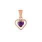 Colgante Oro 18kt Doble Corazón y Circonita - Miniatura 10