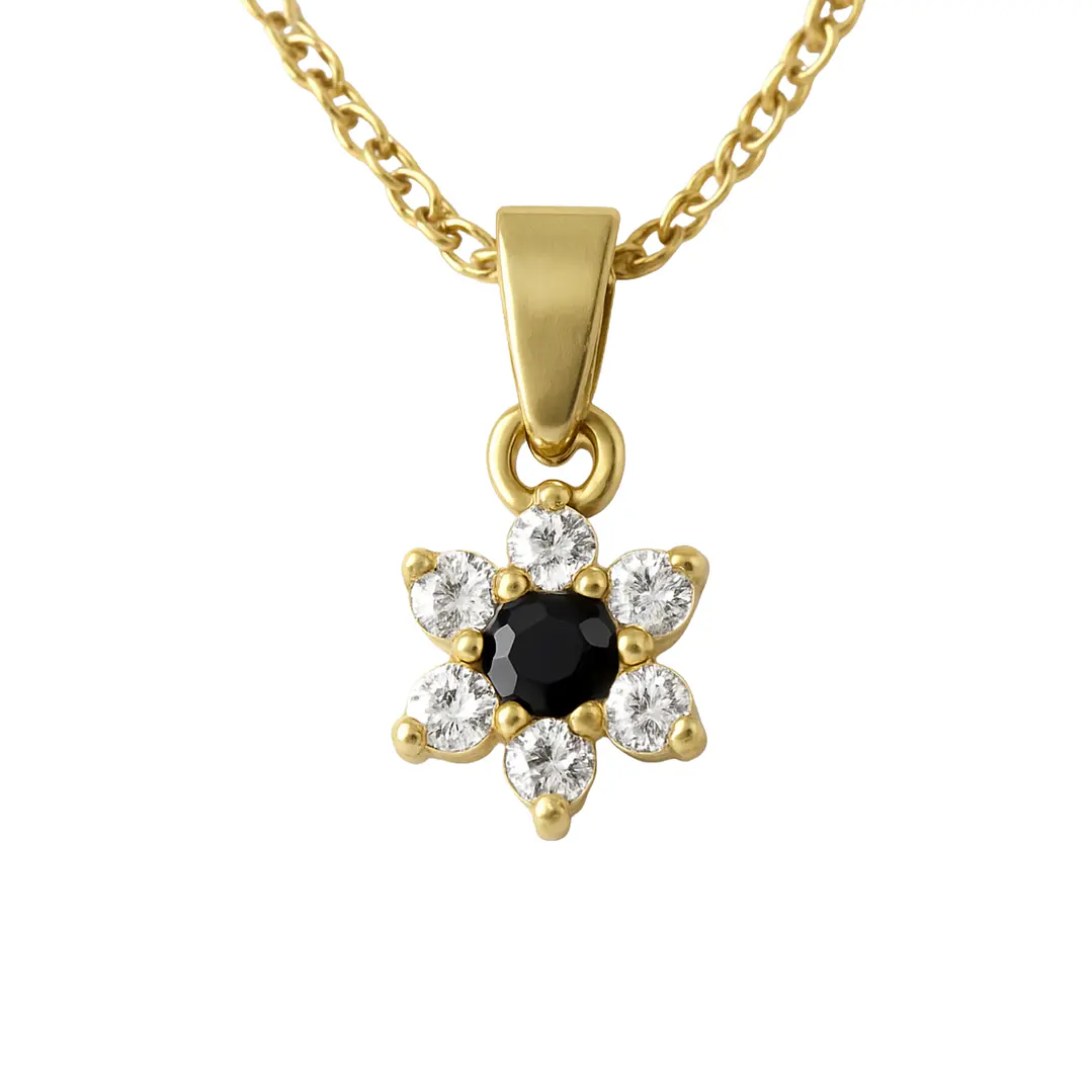 Colgante Oro 18kt Flor y Circonitas 6