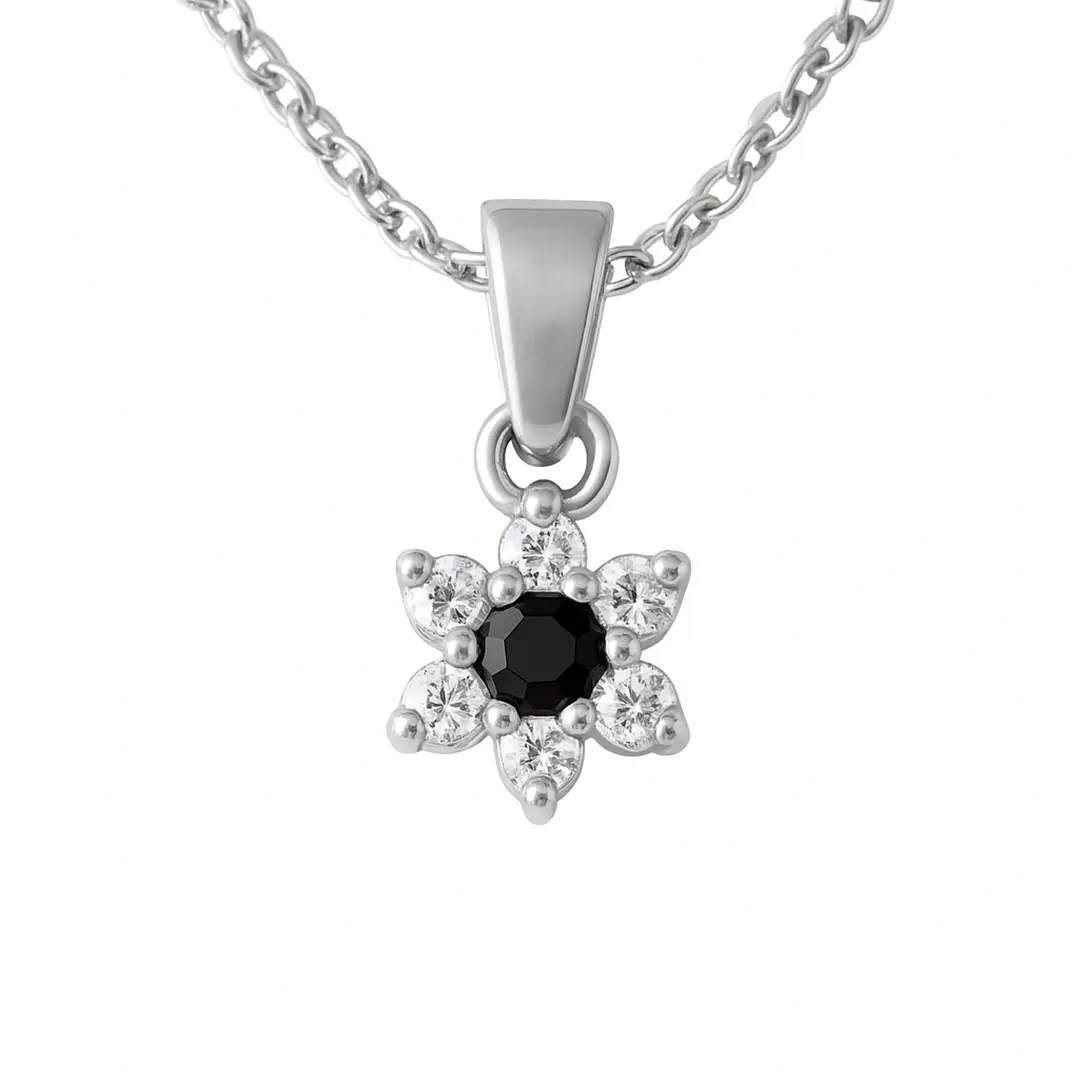 Colgante Oro 18kt Flor y Circonitas 8