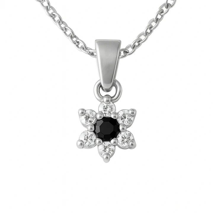 Colgante Oro 18kt Flor y Circonitas 8