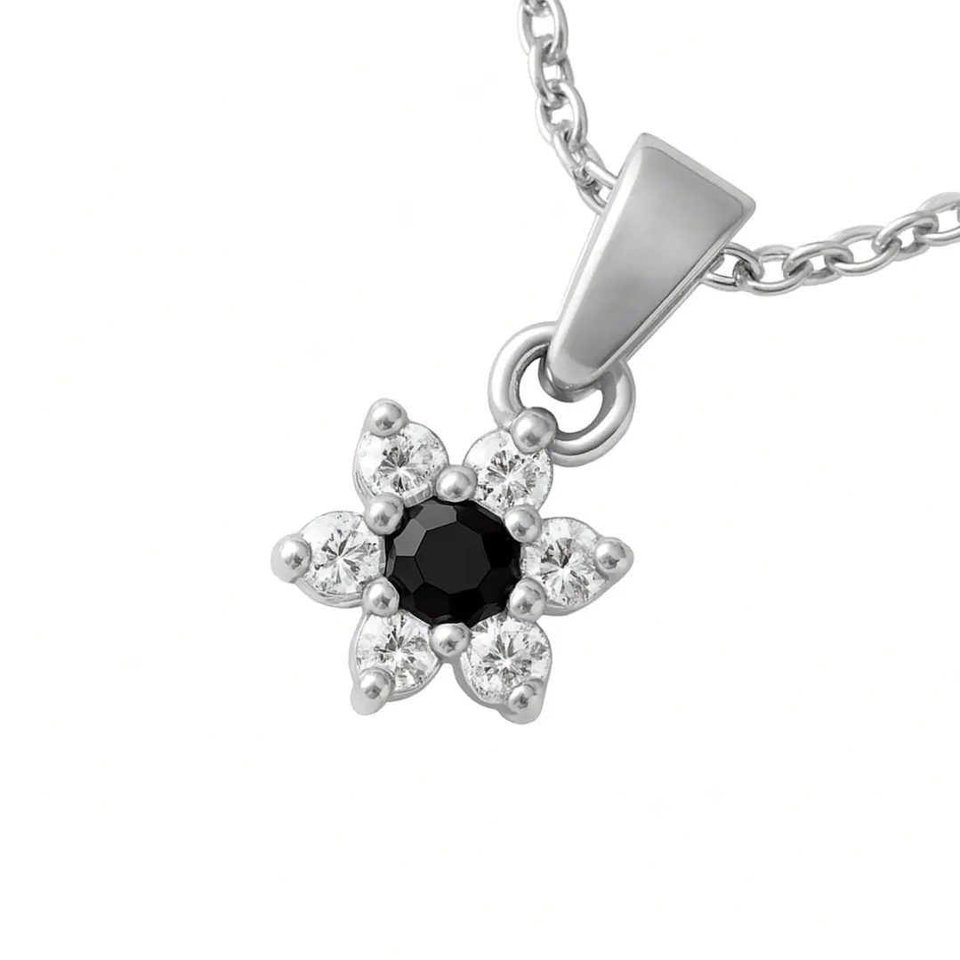 Colgante Oro 18kt Flor y Circonitas 9