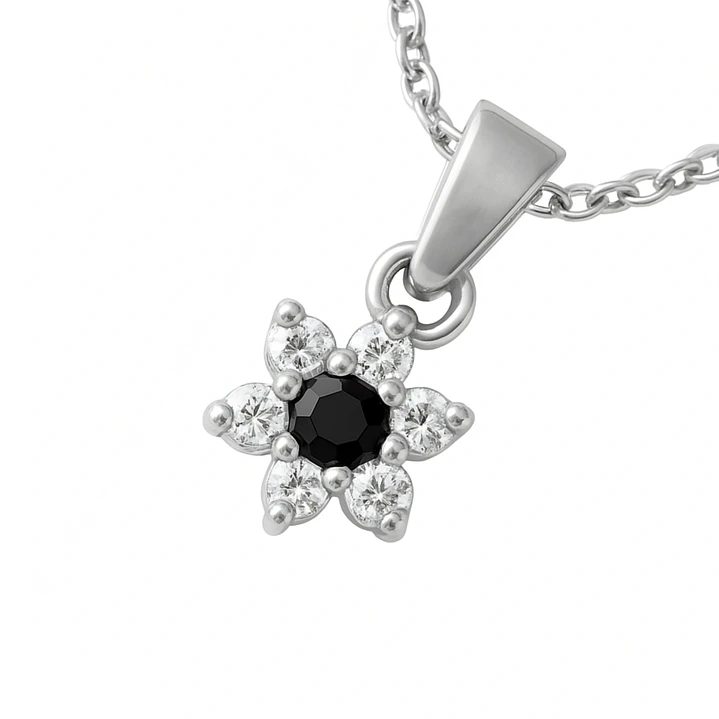 Colgante Oro 18kt Flor y Circonitas 9