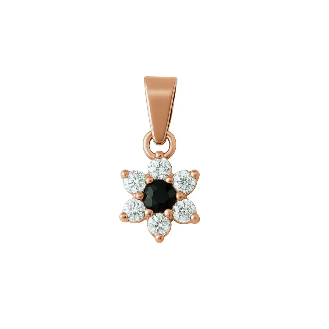 Colgante Oro 18kt Flor y Circonitas 10