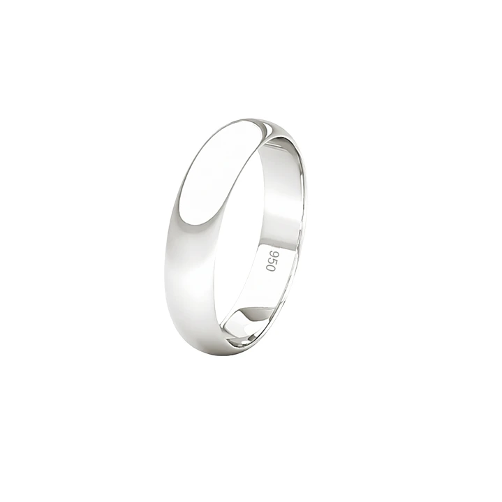 Argolla de Matrimonio Plata 950 Ingles 4mm Venecia 1