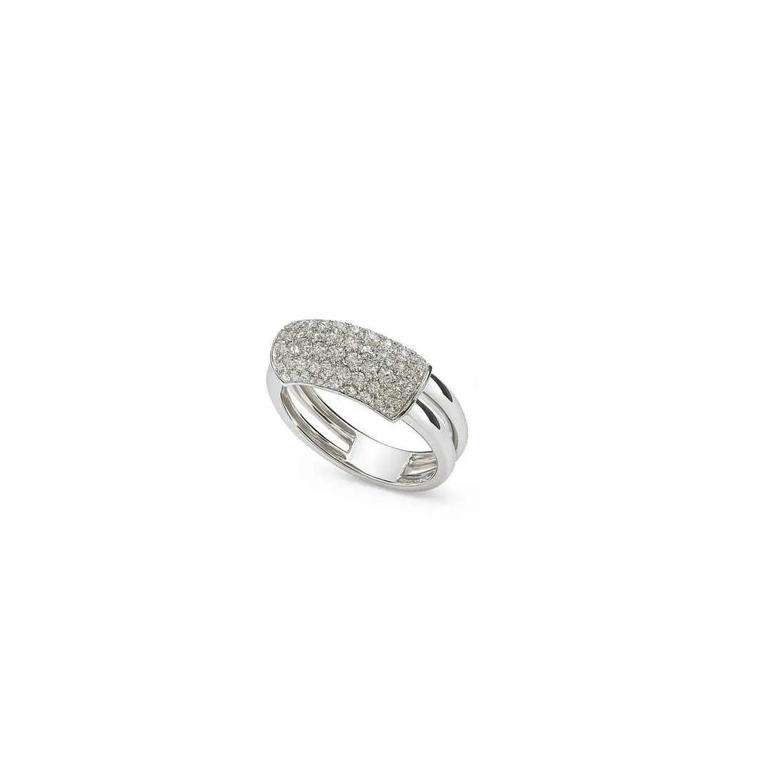 Anillo de Oro Blanco 18kt con Diamantes de 54 Puntos Totales Corte Brillante SI/H - By Danielle Costantini 2