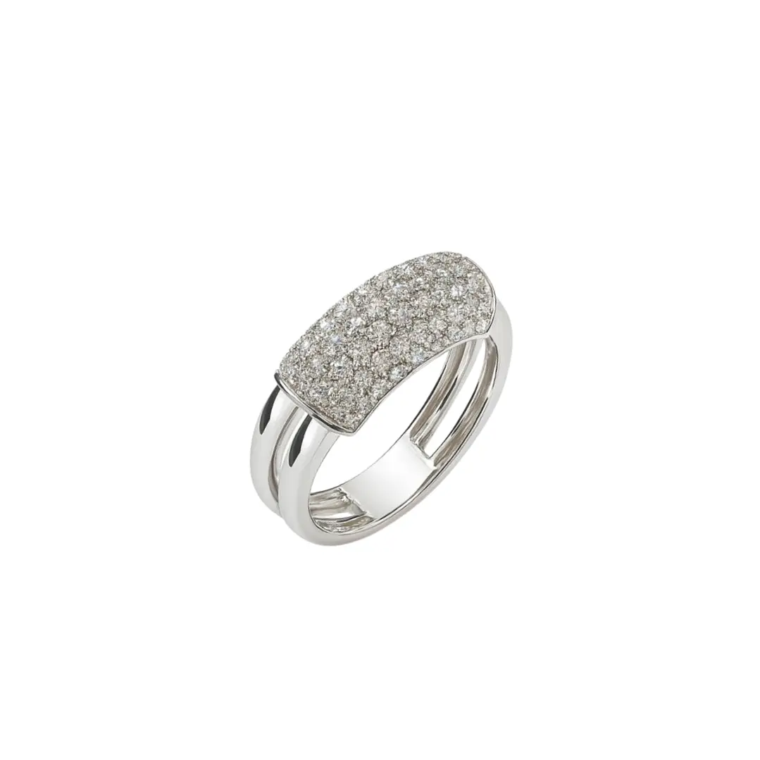 Anillo de Oro Blanco 18kt con Diamantes de 54 Puntos Totales Corte Brillante SI/H - By Danielle Costantini 1