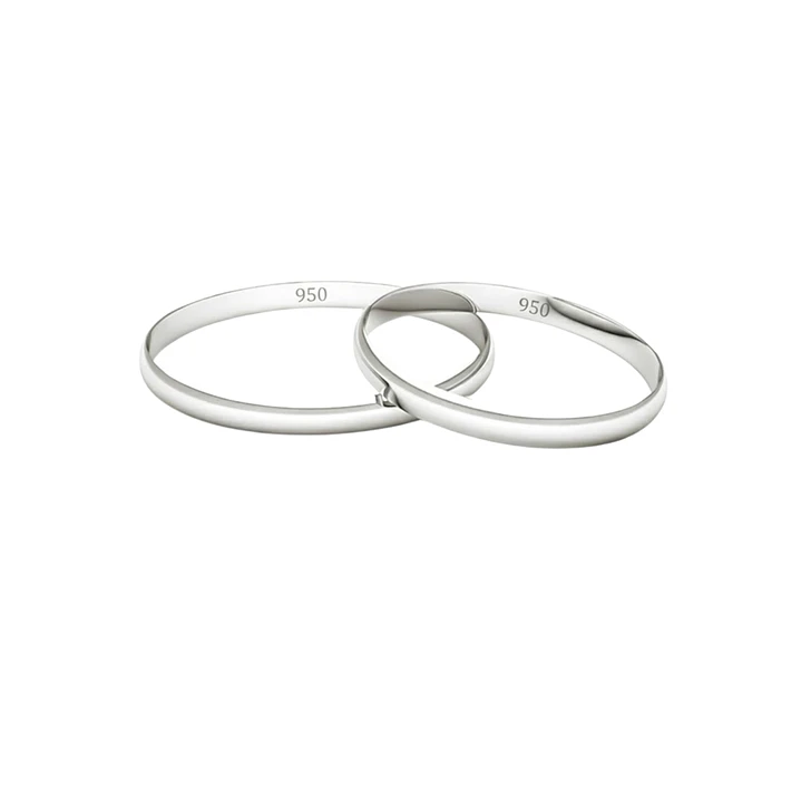 Par de Argollas de Matrimonio Plata 950 2mm Verona 3