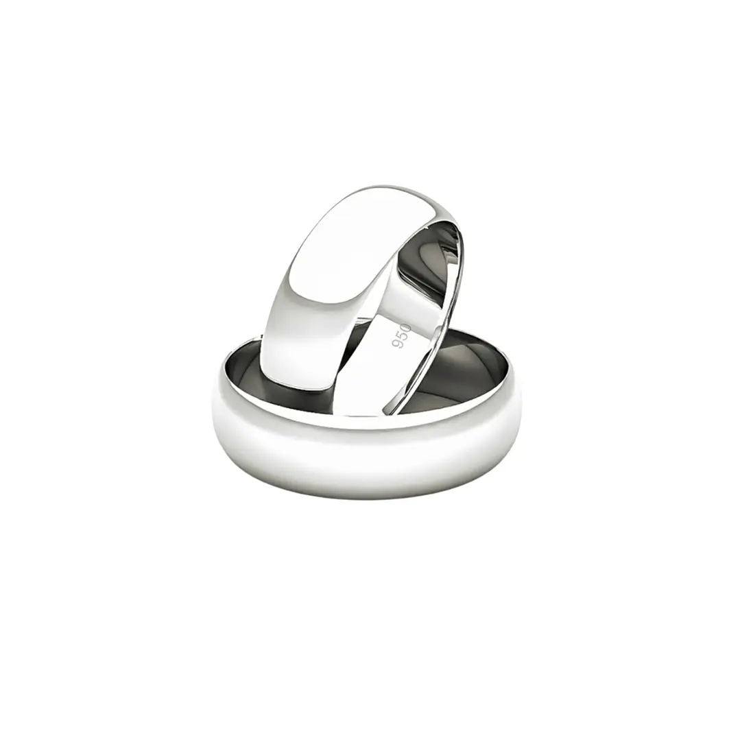 Par de Argollas Matrimonio Plata 950 6mm Argos 1