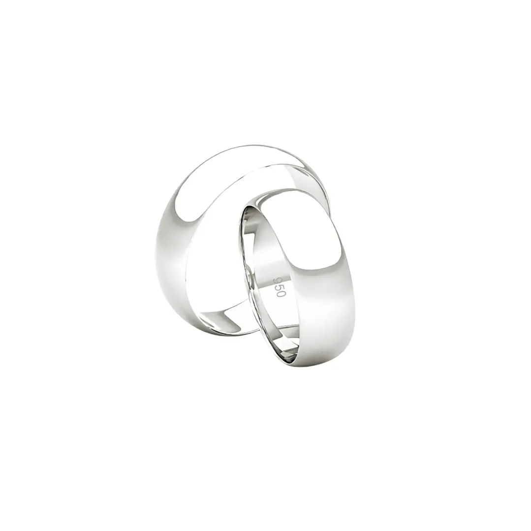 Par de Argollas Matrimonio Plata 950 6mm Argos 2