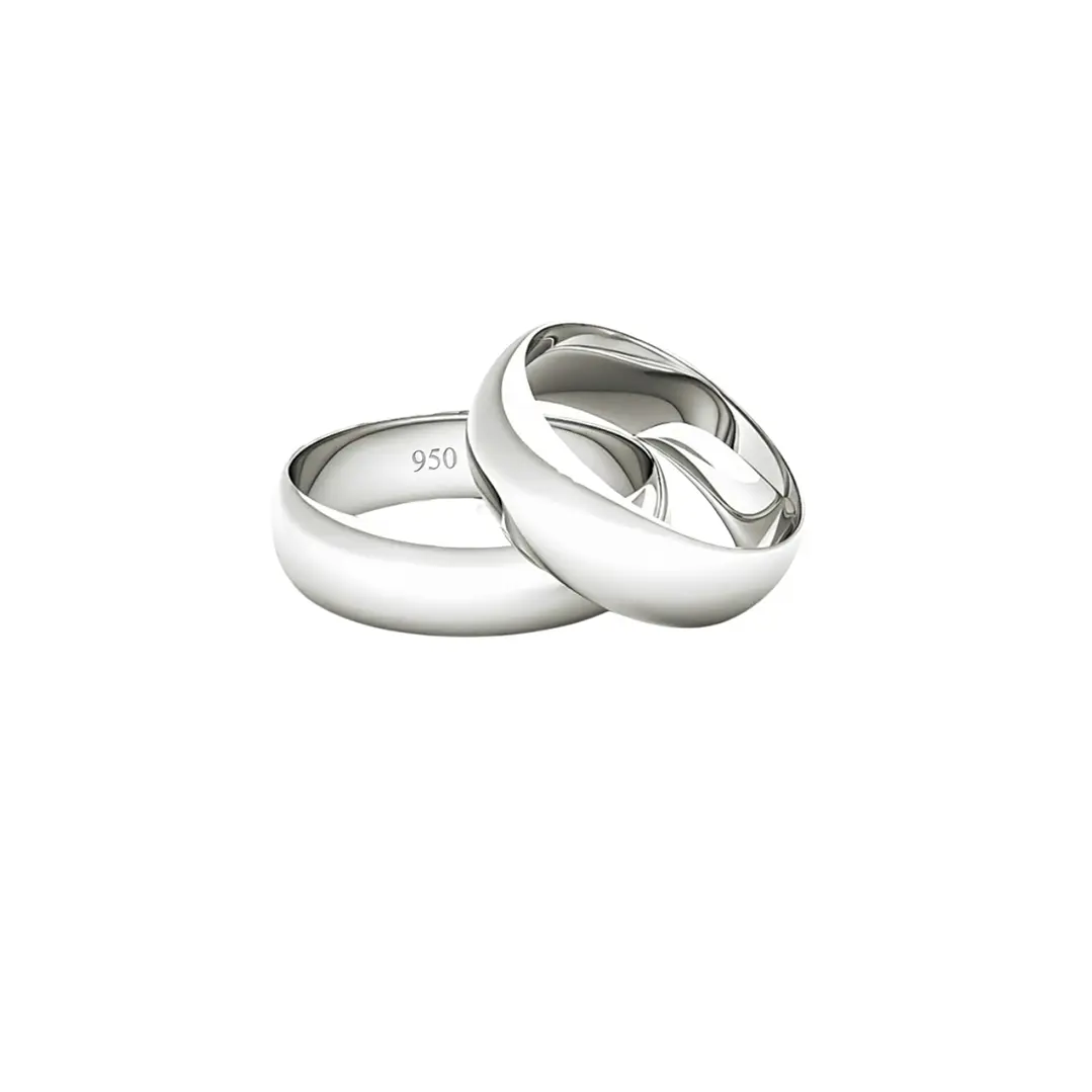 Par de Argollas Matrimonio Plata 950 6mm Argos 3