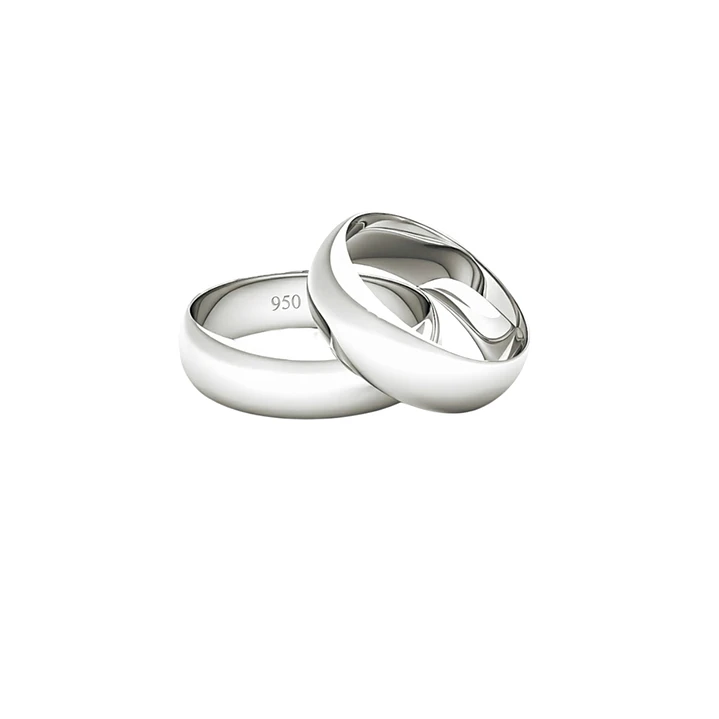 Par de Argollas Matrimonio Plata 950 6mm Argos 3