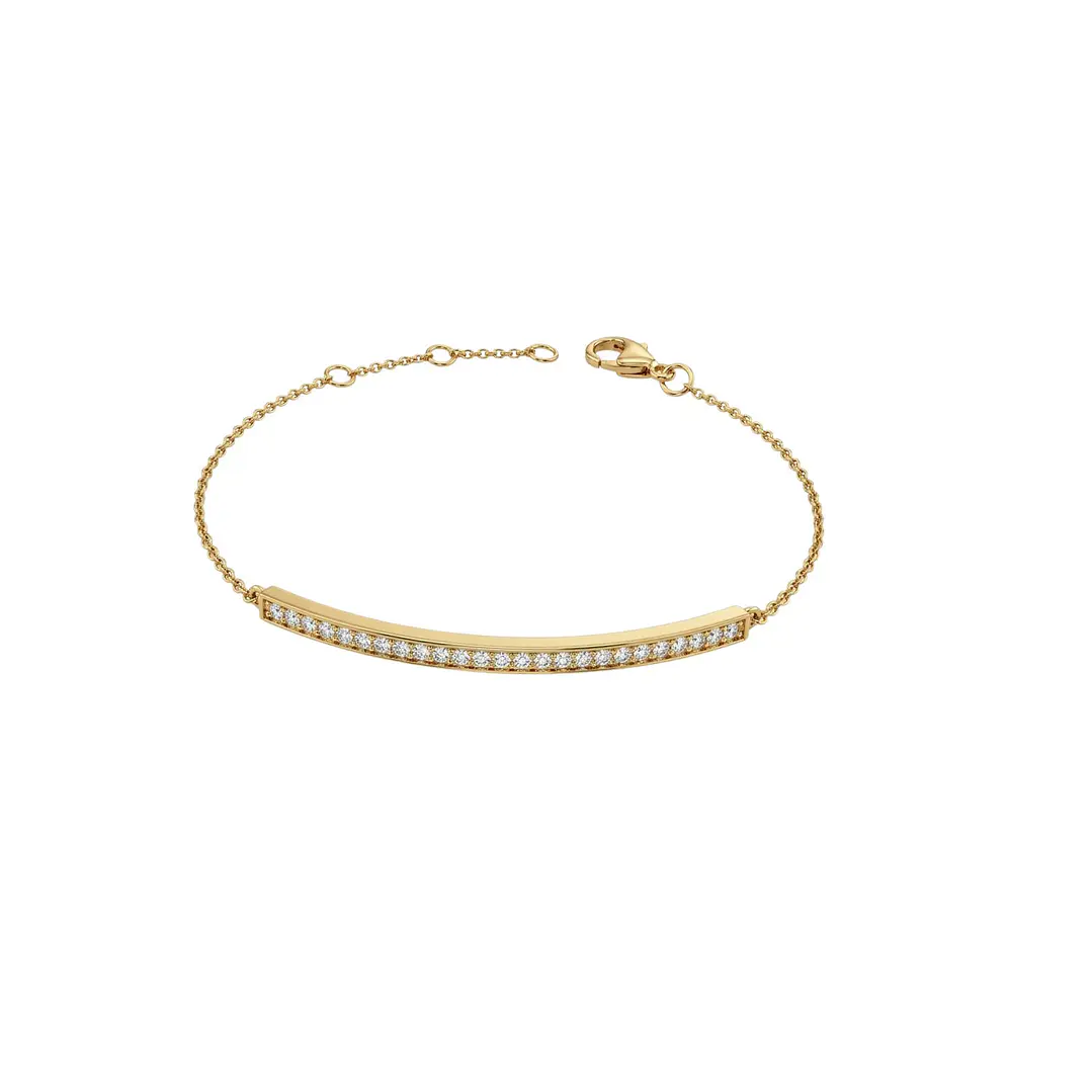 Pulsera Oro Rosado 18Kt Barra Sin Fin Diamantes 27Pts 1