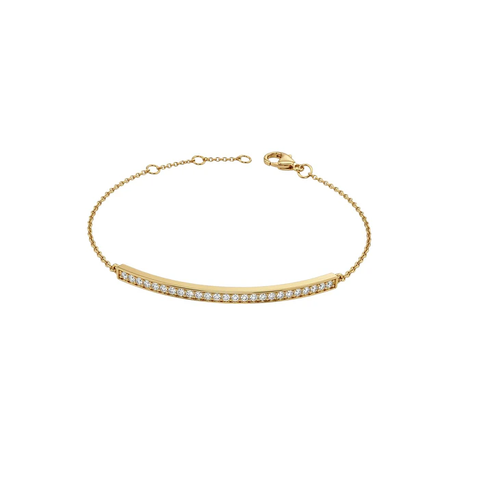 Pulsera Oro Rosado 18Kt Barra Sin Fin Diamantes 27Pts 1