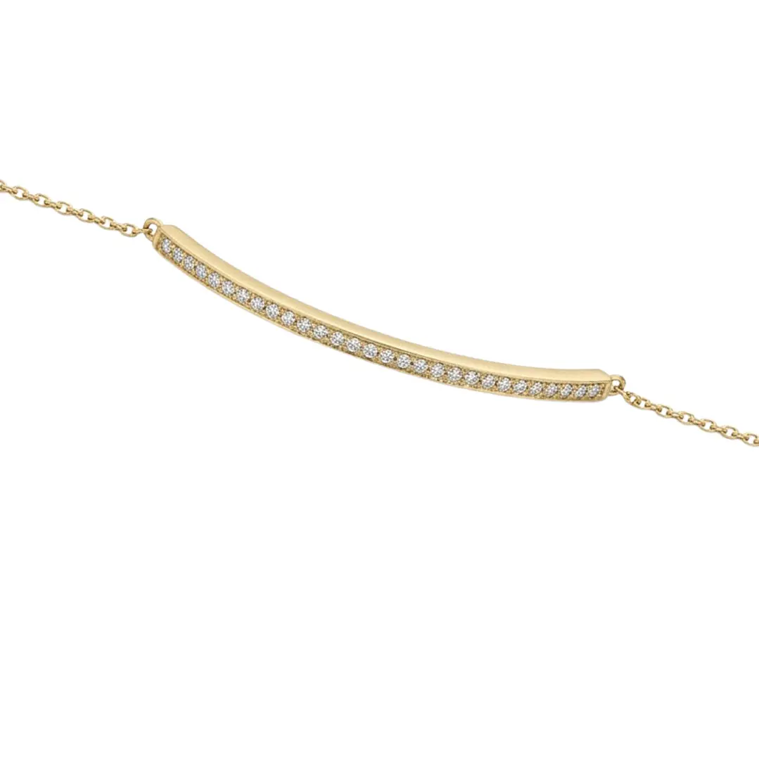 Pulsera Oro Rosado 18Kt Barra Sin Fin Diamantes 27Pts 2