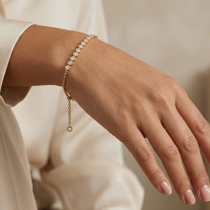 Pulsera Oro  Amarillo 18Kt  Luz Diamantes 19Pts 4