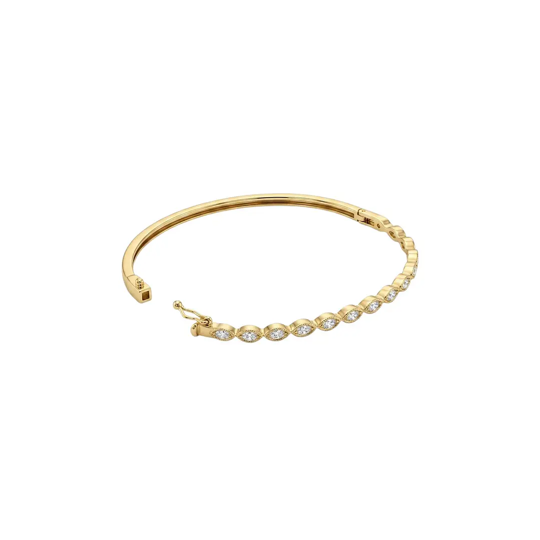 Pulsera Oro Amarillo 18Kt  Esclava Diamantes 25Pts 2