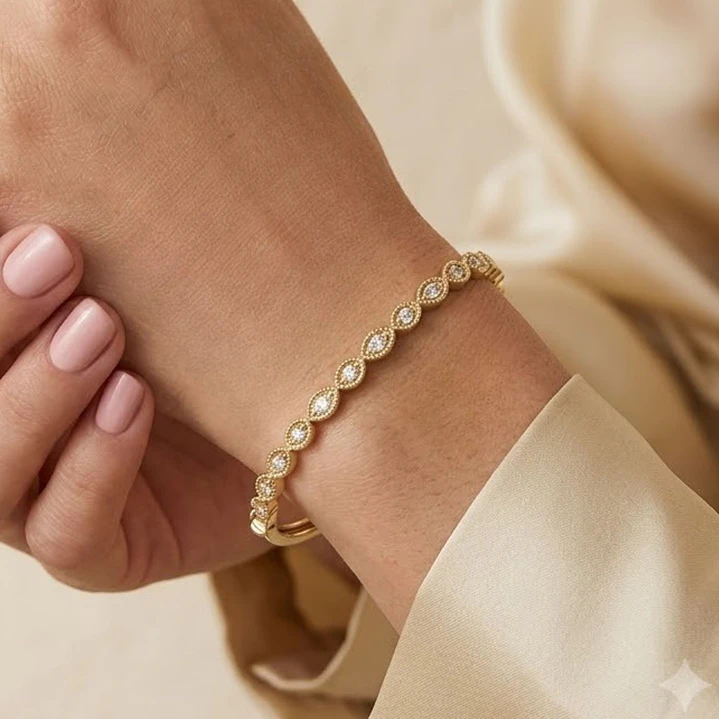 Pulsera Oro Amarillo 18Kt  Esclava Diamantes 25Pts 4