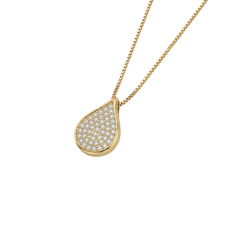 Collar de Oro 18Kt  Gota Diamantes 36Pts 2