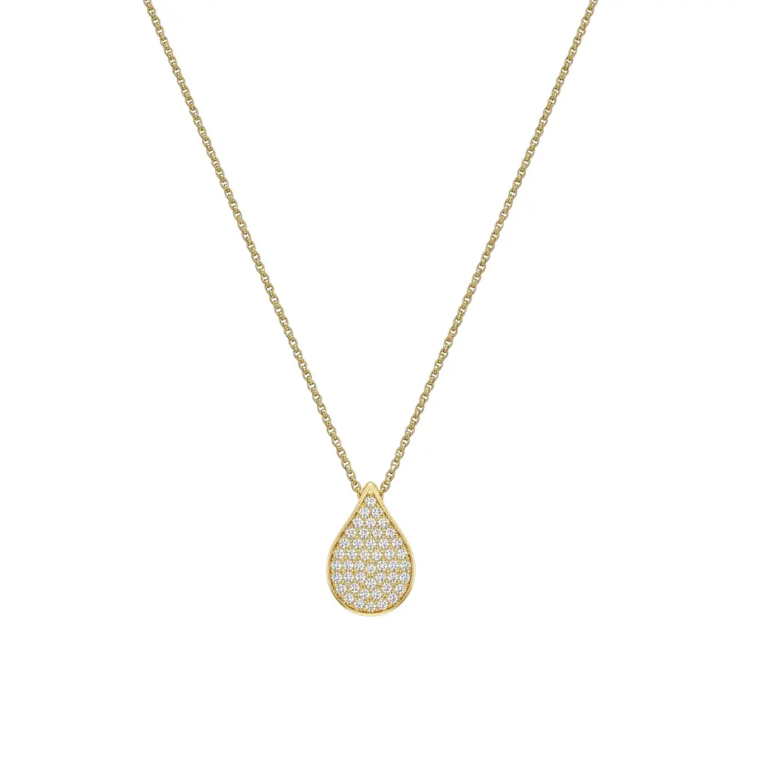 Collar de Oro 18Kt  Gota Diamantes 36Pts 3