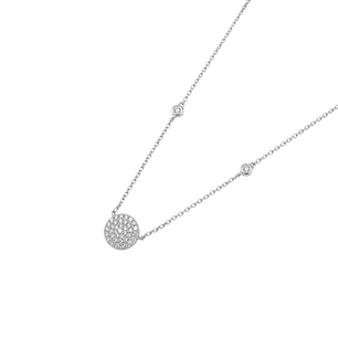 Collar Oro Blanco 18kt Circulo Diamantes 31Pts