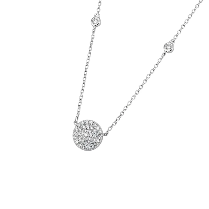 Collar Oro Blanco 18kt Circulo Diamantes 31Pts 2