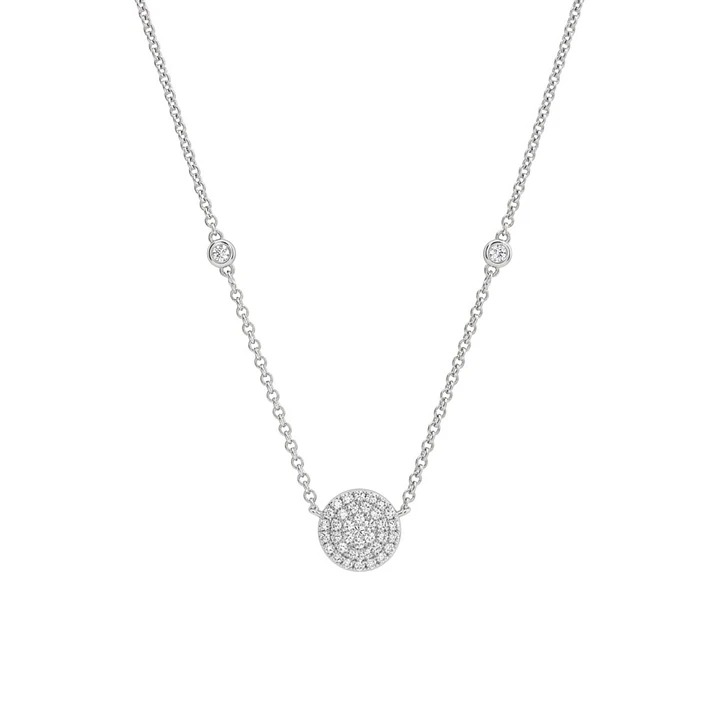Collar Oro Blanco 18kt Circulo Diamantes 31Pts 3