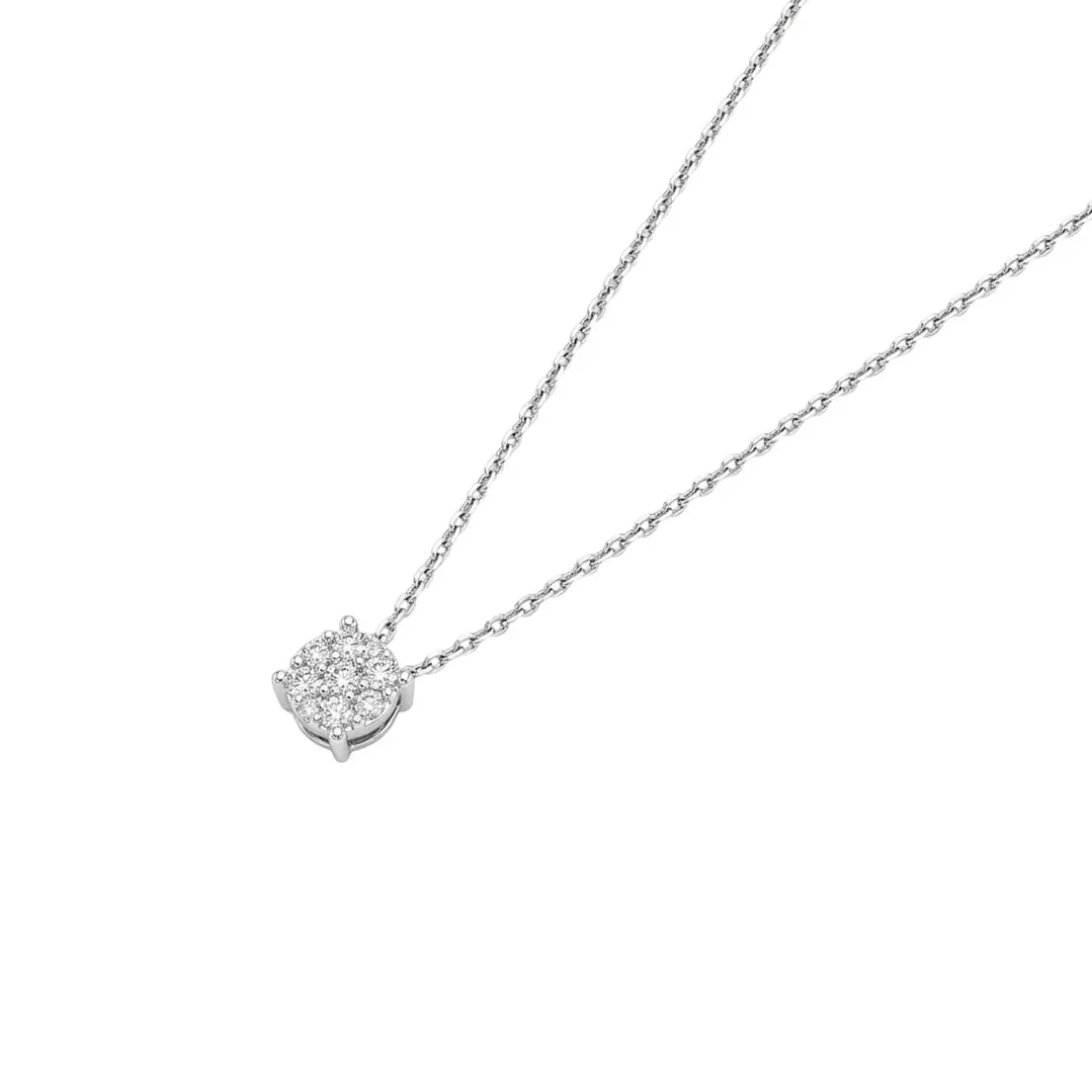 Collar Oro Blanco 18kt Punto de Luz Diamantes 31Pts 1