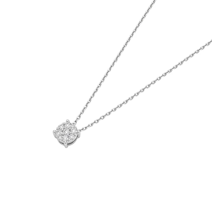 Collar Oro Blanco 18kt Punto de Luz Diamantes 31Pts 1