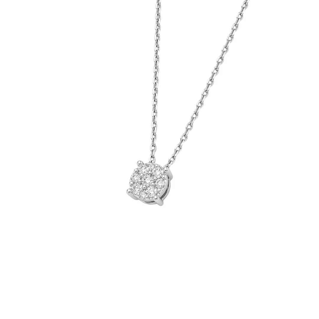 Collar Oro Blanco 18kt Punto de Luz Diamantes 31Pts 2