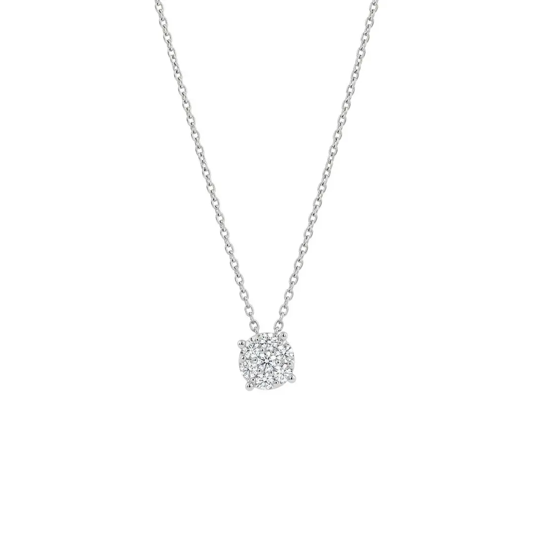 Collar Oro Blanco 18kt Punto de Luz Diamantes 31Pts 3