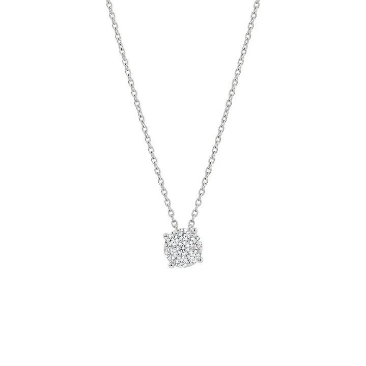 Collar Oro Blanco 18kt Punto de Luz Diamantes 31Pts 3