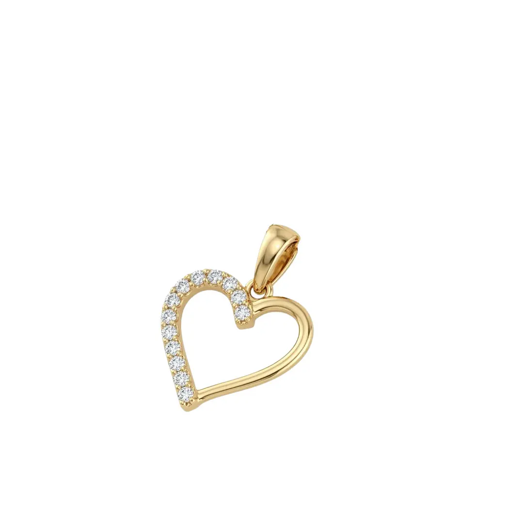 Colgante Oro 18Kt Corazon Circon 1