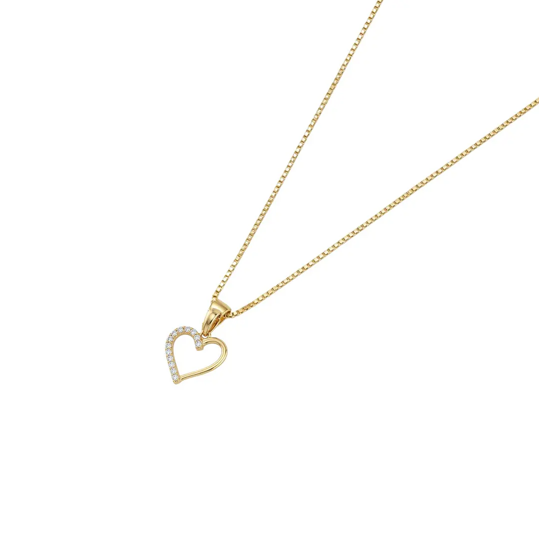 Colgante Oro 18Kt Corazon Circon 2