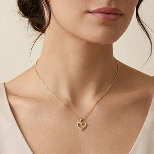 Colgante Oro 18Kt Corazon Circon