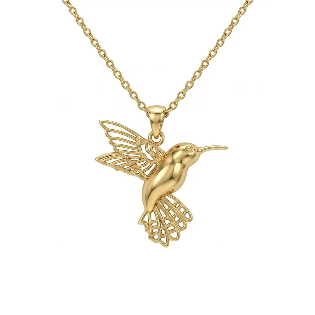 Colgante  Oro 18kt Colibrí 3