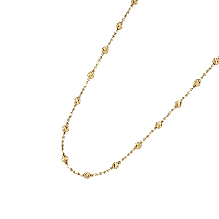 Collar  Oro 18kt Facetado Bolitas 1