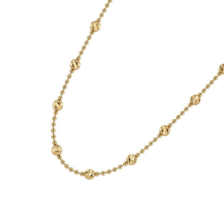 Collar  Oro 18kt Facetado Bolitas 2