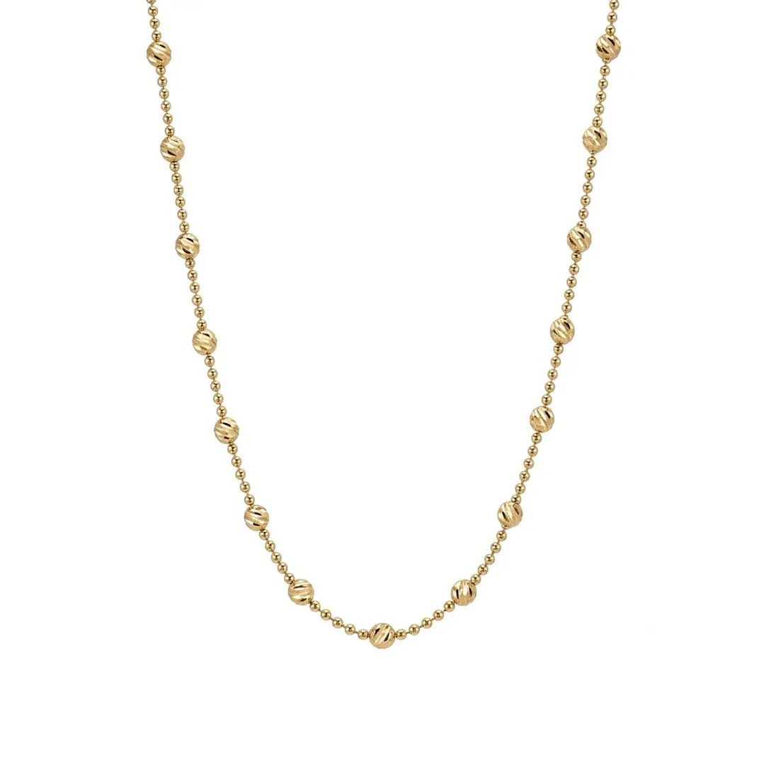 Collar  Oro 18kt Facetado Bolitas 3