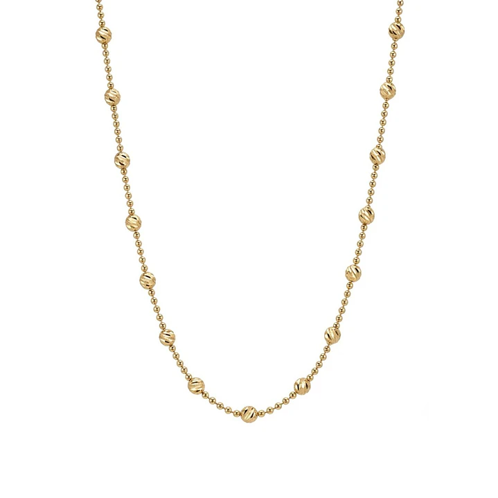Collar  Oro 18kt Facetado Bolitas 3