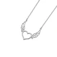 Collar Oro Blanco 18kt Corazon Alas - Miniatura 1