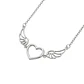 Collar Oro Blanco 18kt Corazon Alas - Miniatura 2