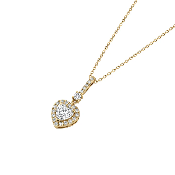 Collar  Oro 18kt Corazon Colgante Circon 1