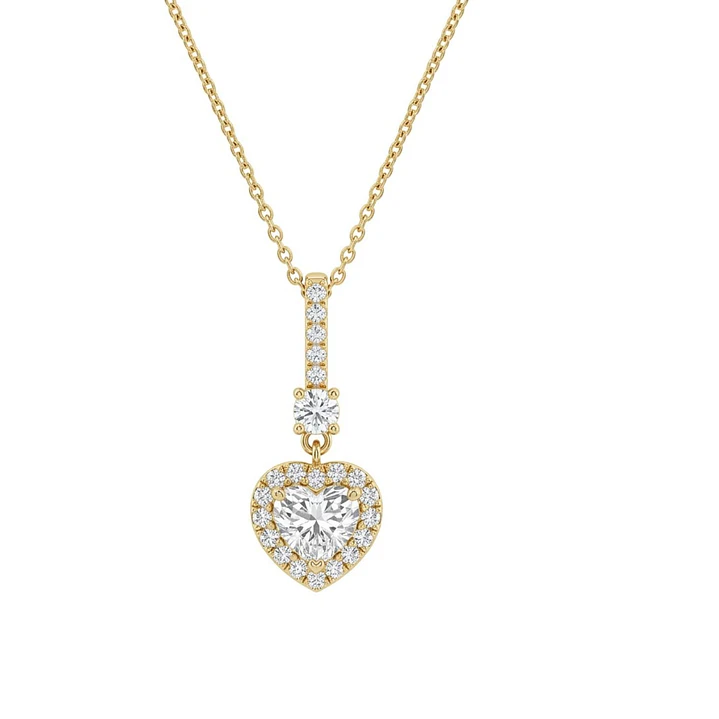Collar  Oro 18kt Corazon Colgante Circon 3